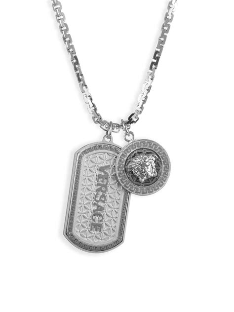 versace double dog tag necklace|Versace Medusa Logo Necklace .